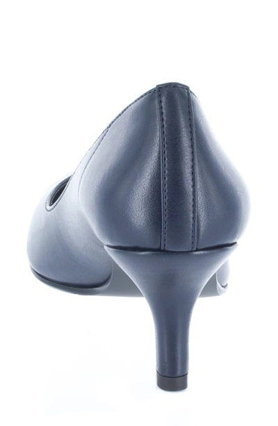 Easy Street Chiffon Pointed Toe Pump In New Navy