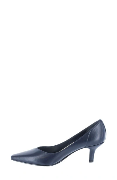 Easy Street Chiffon Pointed Toe Pump In New Navy