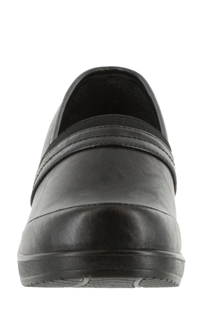 Easy Street Easy Works By  Bind Slip-on Clogs In Black Smooth