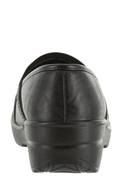 Easy Street Easy Works By  Bind Slip-on Clogs In Black Smooth