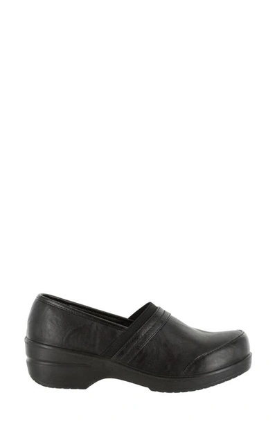 Easy Street Easy Works By  Bind Slip-on Clogs In Black Smooth