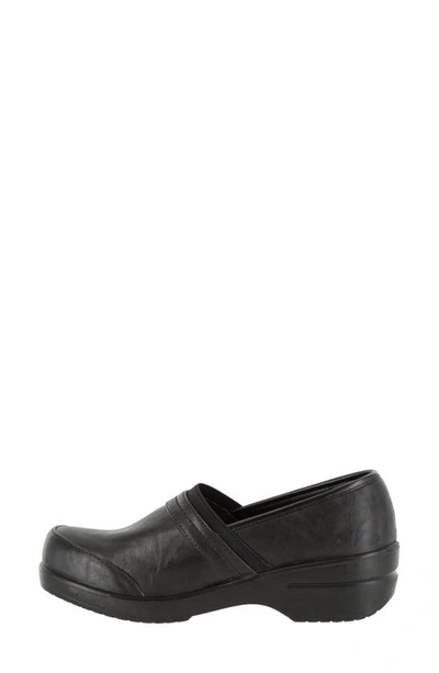 Easy Street Easy Works By  Bind Slip-on Clogs In Black Smooth