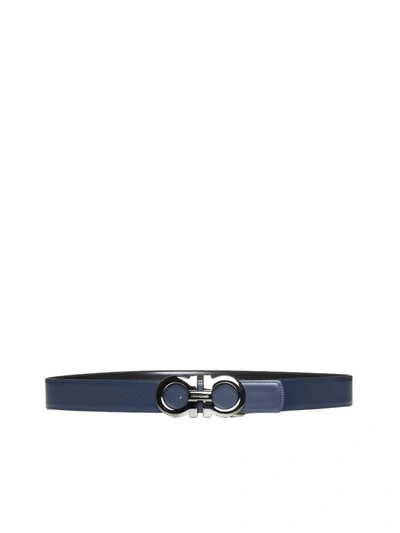 Shop Ferragamo Belts In Nero || Blue Marine