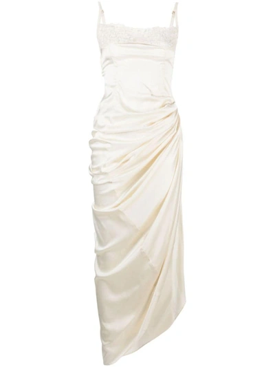 Shop Jacquemus La Saudade Longue Brodée Dress In White