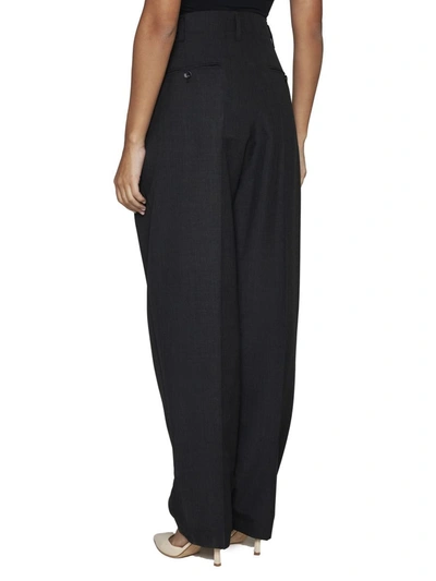 Shop Lemaire Trousers In Caviar