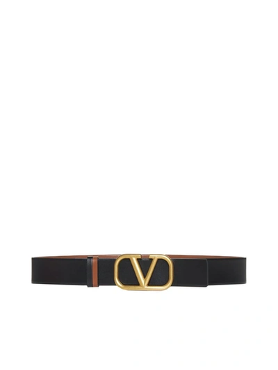 Shop Valentino Garavani Belts In Selleria-nero