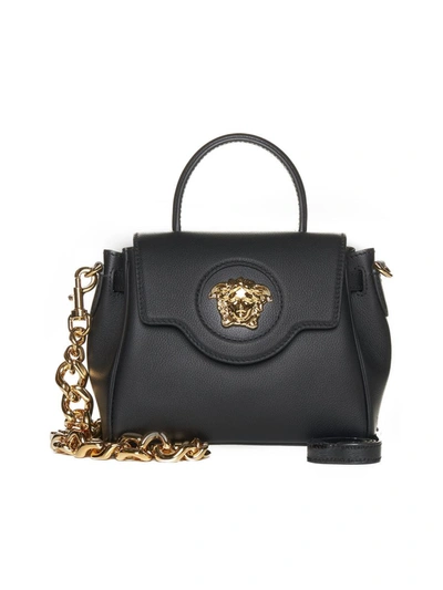 Shop Versace Bags In Black- Gold