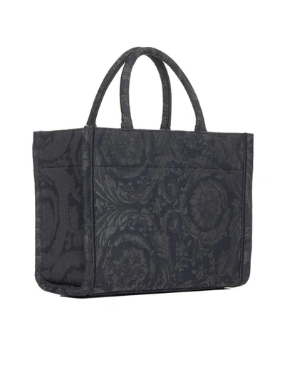 Shop Versace Bags In Black+black--gold