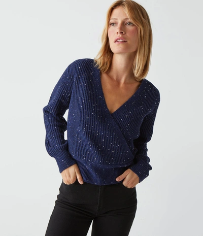 Shop Michael Stars Laurel Sequin Sweater In Nocturnal
