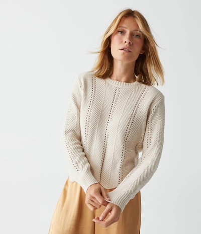 Shop Michael Stars Lakin Cropped Pullover Sweater In Chalk