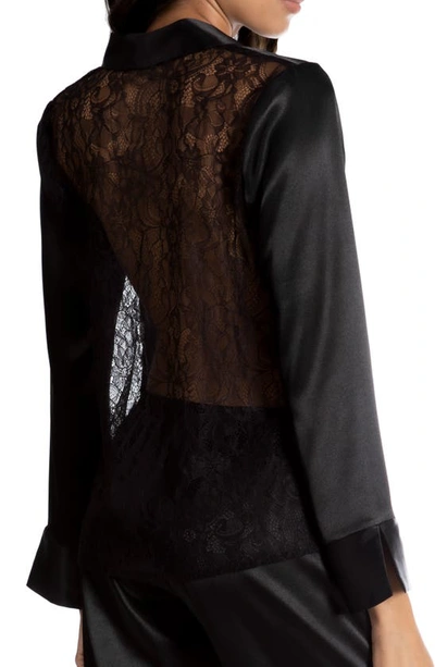 Shop In Bloom By Jonquil Charlize Lace Back Crop Pajamas In Black