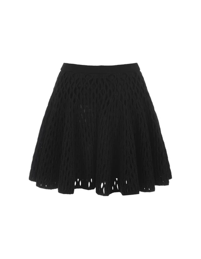 Shop Alaïa Skater Cage Skirt In Knit In Black