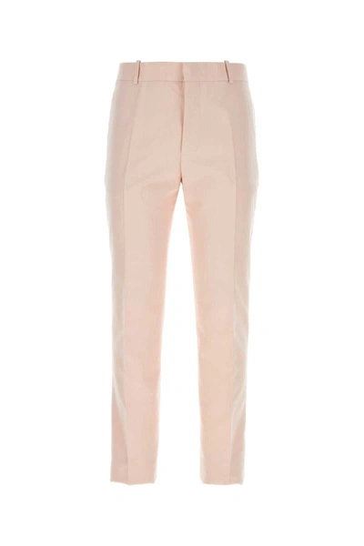 Alexander Mcqueen Delicate Hue Twill Pant In Pink