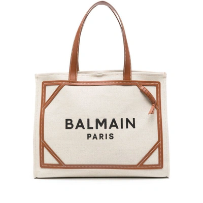 Shop Balmain Bags In Neutrals