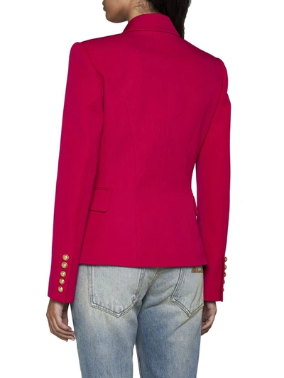 Shop Balmain Jackets In Fuchsia