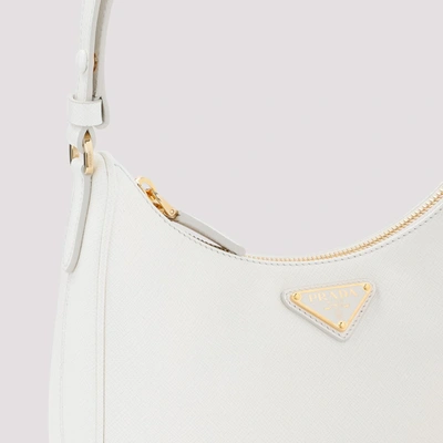 Shop Prada Saffiano Leather Mini Bag In White