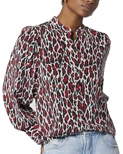 Shop Equipment Collarless Silk Shirt In Multi