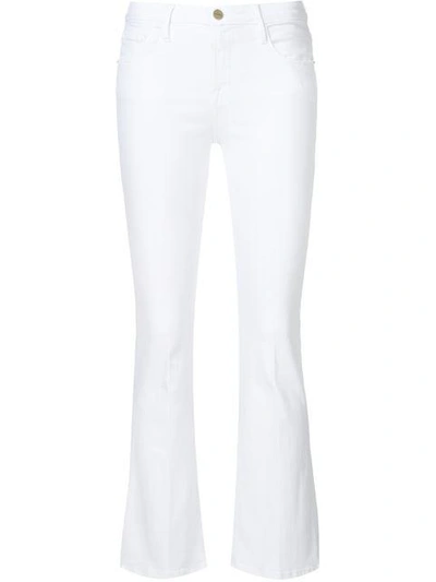 Shop Frame 'le Crop' Boot-cut Jeans In White