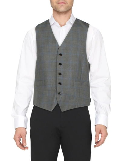 Shop Lauren Ralph Lauren Hitchcock Mens Plaid Classic Fit Suit Vest In Multi
