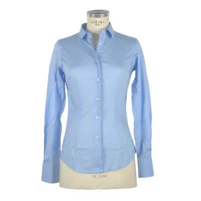 Shop Made In Italy Cotton Women's Shirt In Blue