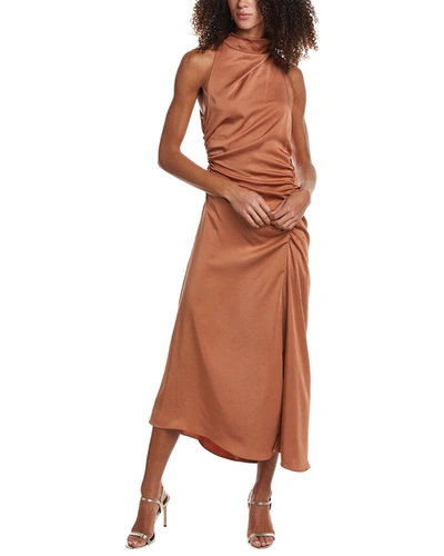 Shop A.l.c A. L.c. Stretch Poly Satin Inez Dress In Brown