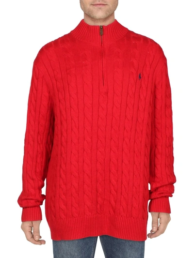 Shop Polo Ralph Lauren Big & Tall Mens Cotton Mock Neck Pullover Sweater In Red