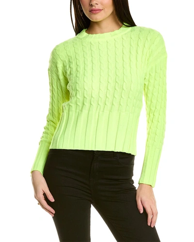 Shop Wispr Cable Silk-blend Sweater In Yellow
