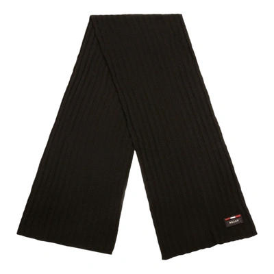 Bally Men's Black Knit Wool Scarf 6240321 In Black