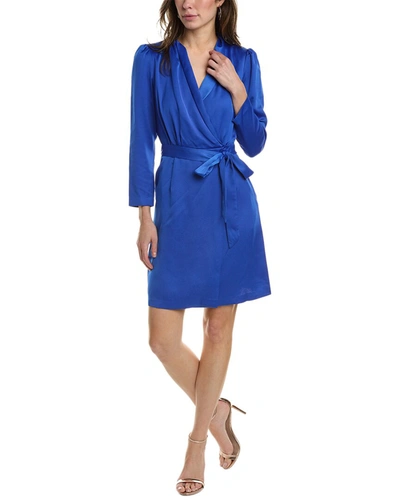 Shop Taylor Satin Stretch Mini Dress In Blue