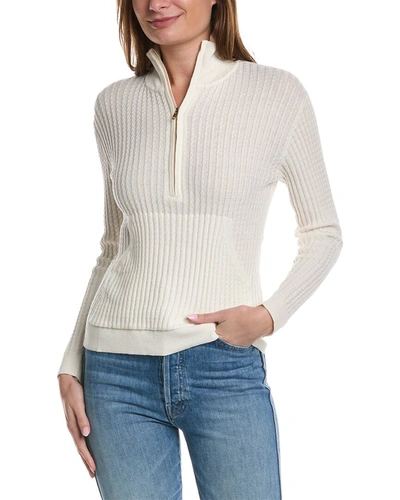 Shop Alashan Cashmere Rory Cable Cashmere-blend 1/2-zip Sweater In White