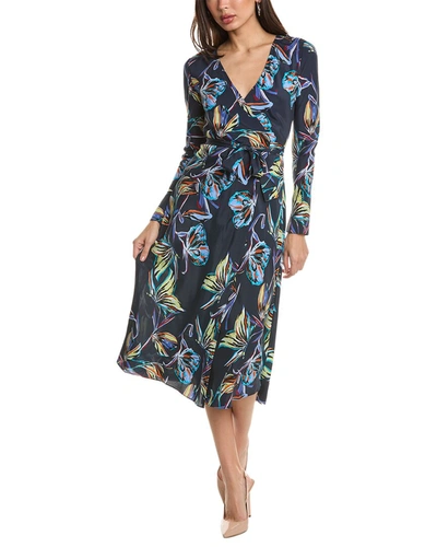 Shop Diane Von Furstenberg Tilly Silk-blend Wrap Dress In Blue