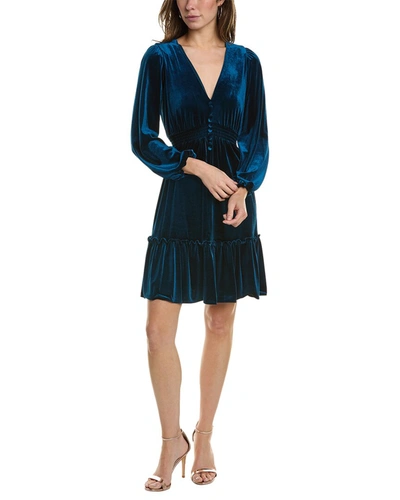 Shop Taylor Velvet Dress In Blue