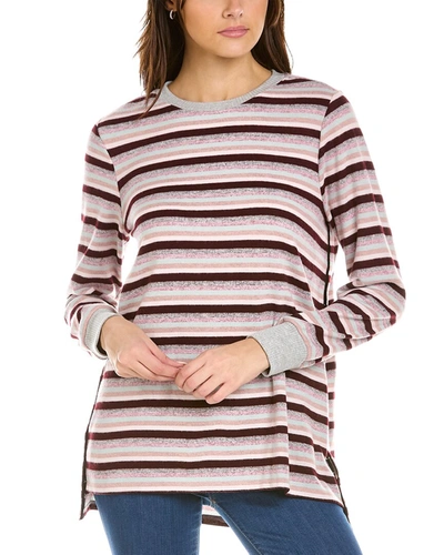 Shop Vince Camuto Cozy Stripe Pullover In Red