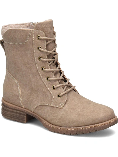 Shop B.o.c. Claudia Womens Faux Suede Ankle Combat & Lace-up Boots In Gold