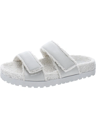 Shop Gia X Pernille Teisbaek Perni 11 Womens Leather Faux Fur Lined Slide Sandals In White