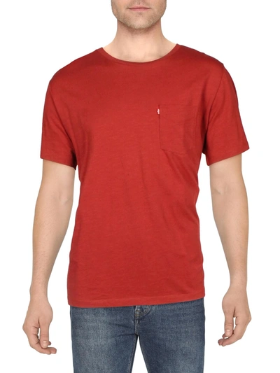 Shop Levi's Mens Crewneck Pocket T-shirt In Red