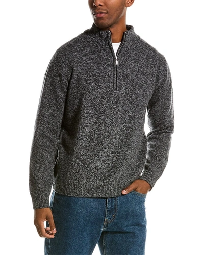 Shop Scott & Scott London Wool 1/4-zip Mock Sweater In Grey