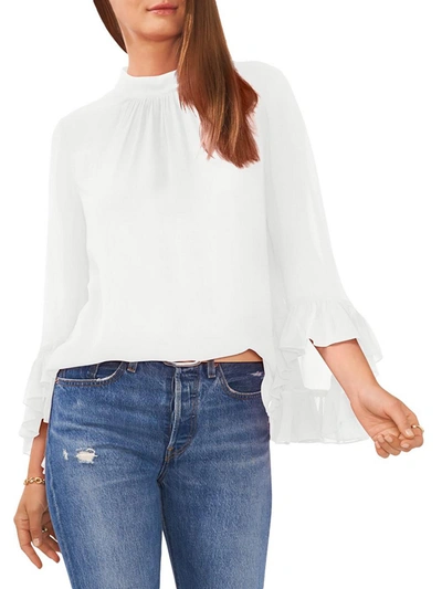 Shop Vince Camuto Womens Stand Up Collar Lined Blouse In White