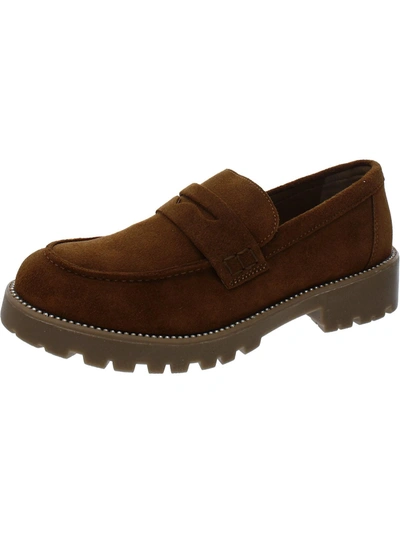 Shop Aqua Derbr Womens Suede Slip-on Loafers In Brown