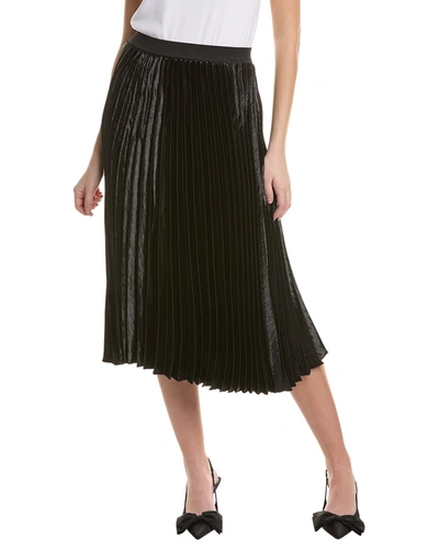 Shop Vince Camuto Pleated Midi Skirt In Black