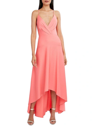 Shop Bcbgmaxazria Womens Sleevelss Hi-low Evening Dress In Pink