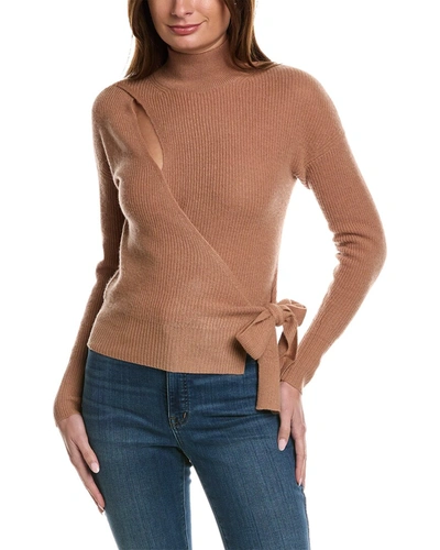 Shop Incashmere Wrap Front Cashmere Sweater In Brown