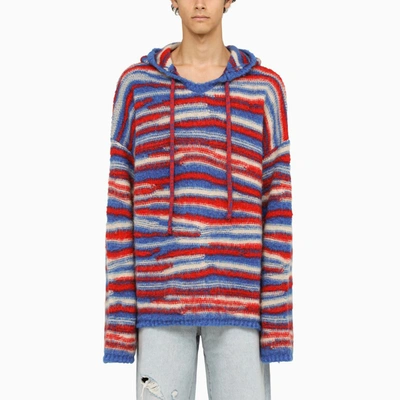 Shop Erl | Multicolour Knitted Hoodie In Multicolor