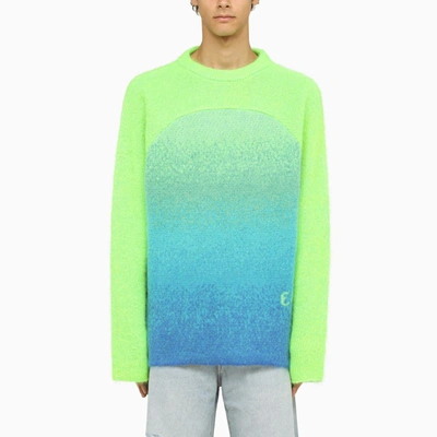 Shop Erl | Gradient Rainbow Mohair Sweater In Green