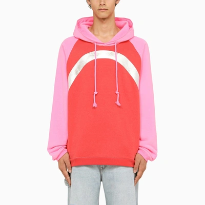 Shop Erl | Rainbow Colour Block Hoodie In Pink