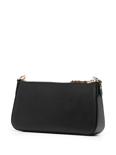 Michael Kors Empire Medium Leather Chain-link Pochette In Black