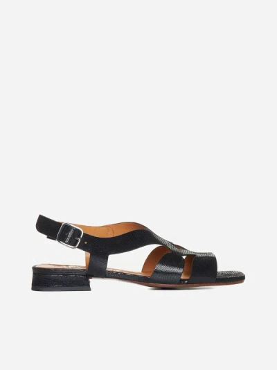 Shop Chie Mihara Taini Leather Sandals In Black