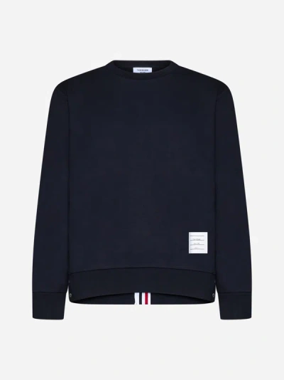 Shop Thom Browne Cotton Sweatshirt In Navy