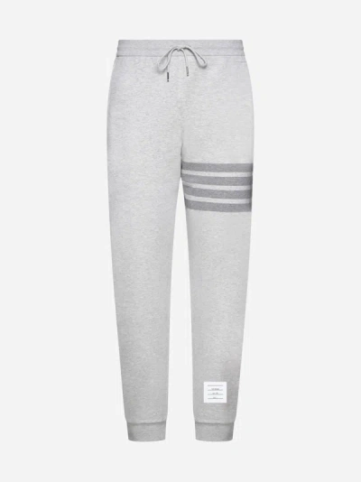 Shop Thom Browne Cotton 4-bar Sweatpants In Light Grey