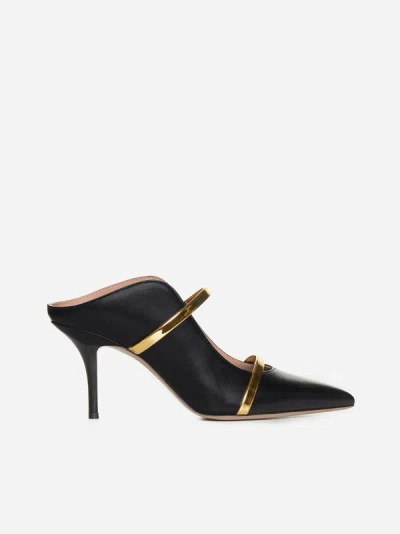 Shop Malone Souliers Maureen Nappa Leather Mules In Black,gold